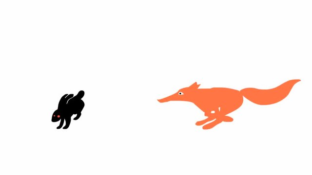 Fox chasing rabbit (seamless loop animation) 