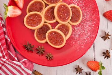 Strawberry tartlets. 