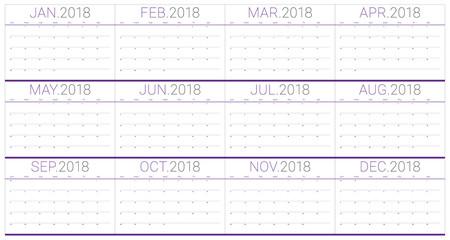 Year 2018 planner calendar vector illustration