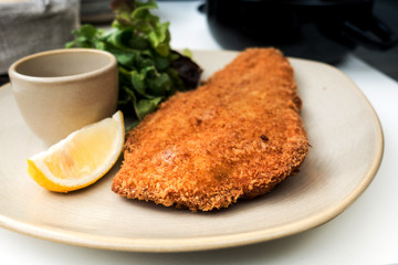 wiener schnitzel, veal cutlet and lemon, austrian cuisine