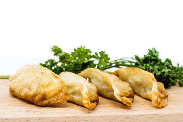 Chinese food Fried dumplings on plate