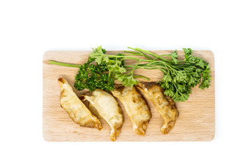 Chinese food Fried dumplings on plate