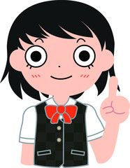 短髪パッチリ目の女子生徒　アドバイス