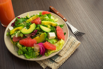 healthy diet food with fruits and vegetables