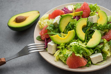 healthy eating food from salad and vegetables