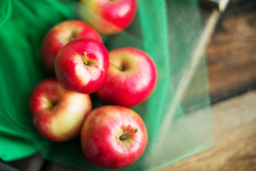 a group of red garden fresh apples on wooden background natural concept for fresh natural food and vitamins