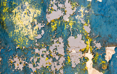 wall. cracked paint. texture of an old wall. destruction. derelict structure