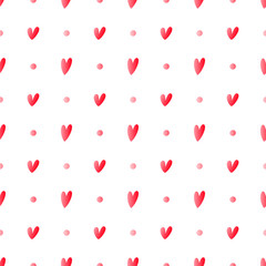 Gradient hearts in a watercolor style seamless vector pattern.