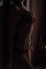 Obraz premium Close-up of a female figure in erotic lingerie