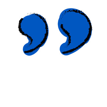 Blue watercolor quotation marks