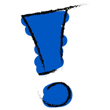 Blue watercolor exclamation mark