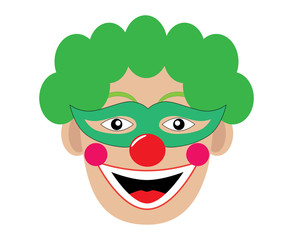 clown smiling on a white background. Vector