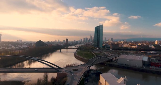 Frankfurt am Main Eastside ECB Areal Shot 
