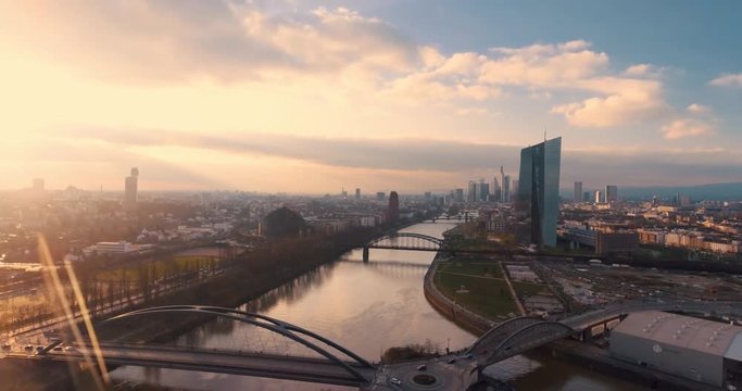Frankfurt am Main Eastside ECB Areal Shot 