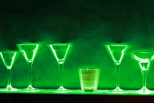 Green Glasses on a Table