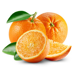 orange fruits with leaf