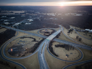 Aerial of Sunrise in Plainsboro New Jersey