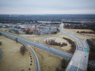 Obraz premium Aerial of Sunrise in Plainsboro New Jersey