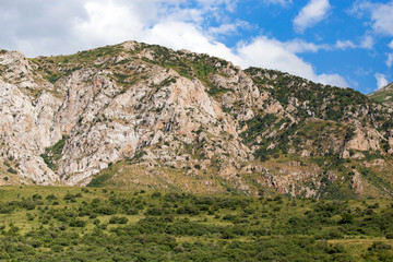Beautiful Tien Shan mountains in Kazakhstan in the spring