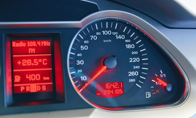 Car speedometer and tachometer