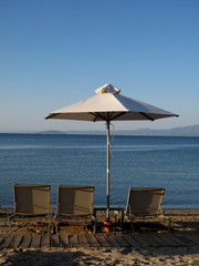 three sun beds 