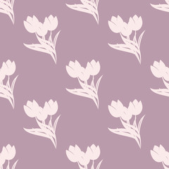 Fototapeta na wymiar Flowers tulips background. Seamless vector floral patterns.