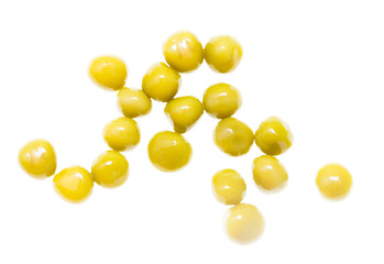 Marinated green peas on a white background