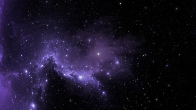 Globular nebula after supernova explosion in deep space, animation