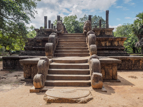 The council chamber of King Parakramabahu the Great (1153-1186 A.D.) in the ancient city of Polonnaruwa, Sri Lanka