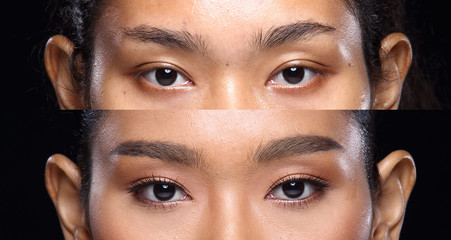 Asian Woman before make up hair style. no retouch, fresh face