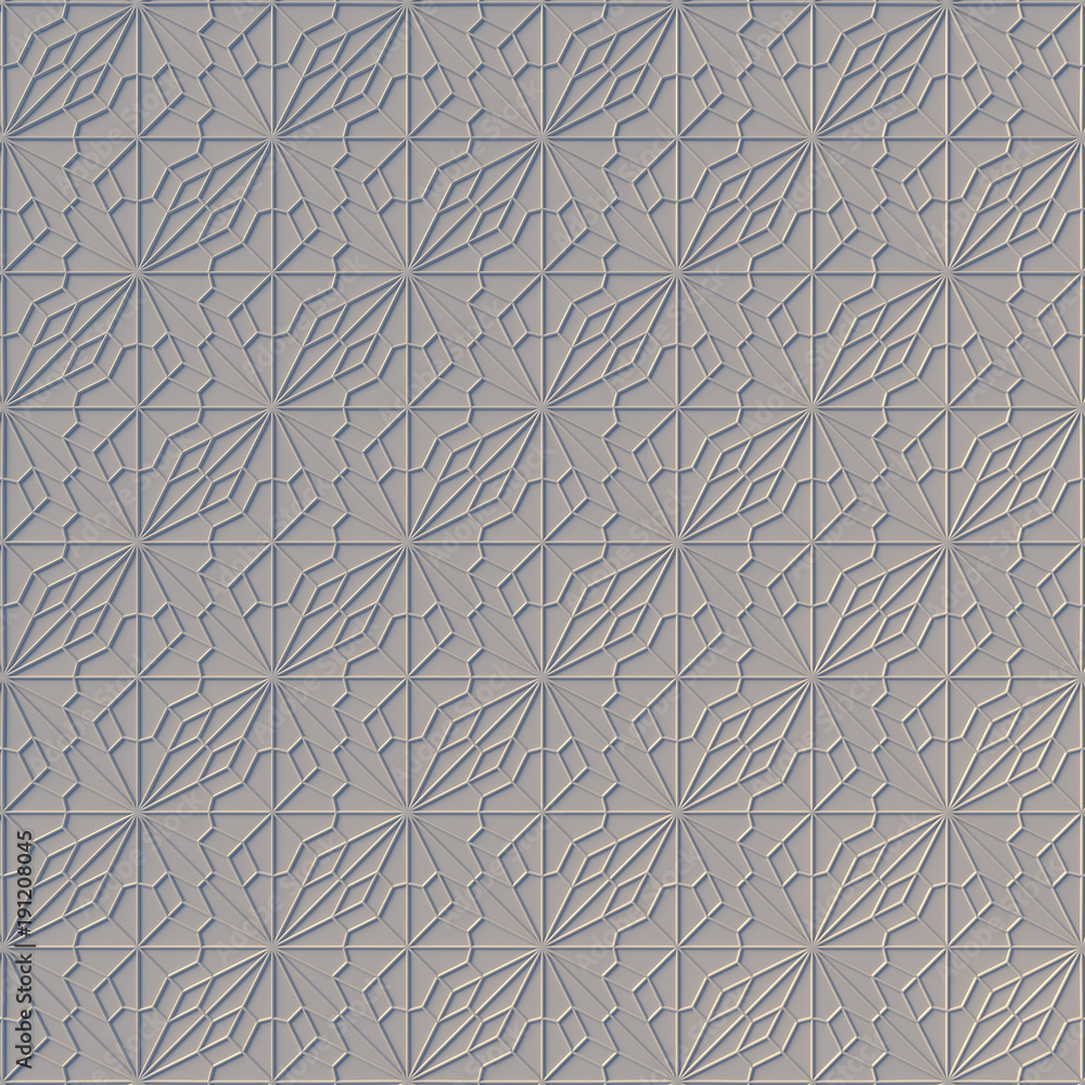 Poster white wire geometric pattern, monochrome background, texture. 3d rendering