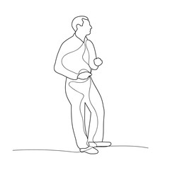isolated sketch male dancing, simple lines