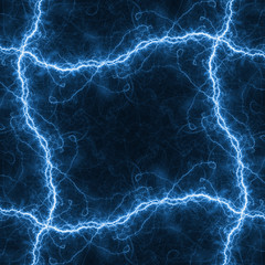 Blue lightning frame with copy space