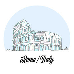 Rome Italy Landmark Sketch