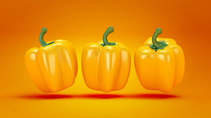 Obraz premium Background with paprika. 3d illustration, 3d rendering.