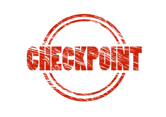 checkpoint red vintage rubber stamp isolated on white background - obrazy, fototapety, plakaty
