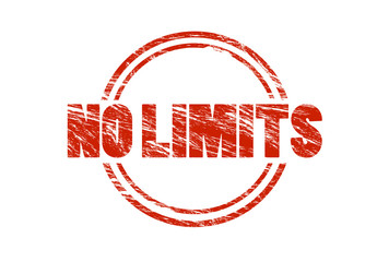 no limits red vintage rubber stamp isolated on white background