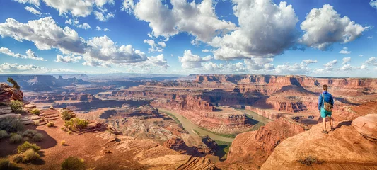 Papier Peint photo Arizona Randonneur à Dead Horse Point State Park, Utah, USA