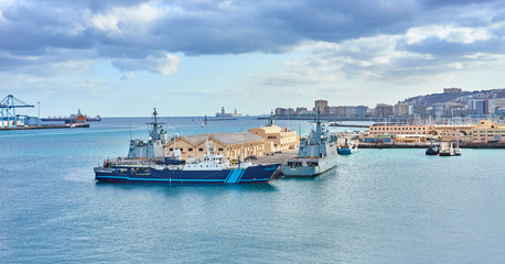 Fototapeta na wymiar Commercial Harbor of Las Palmas / Capital of Grand Canary Island
