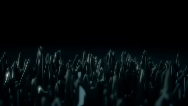 Abstract animation depicting displaced and undulating ferro liquid in a seamless loop.