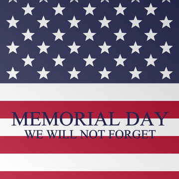 Memorial Day. American Flag. Patriotic banner. Vector illustration.