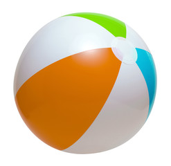 Beach ball on a white