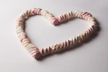 Romantic heart marshmallow frame