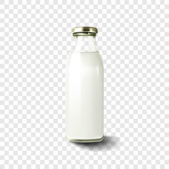 Traditional glass milk bottle.
