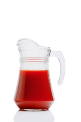 tomato juice in glass jug