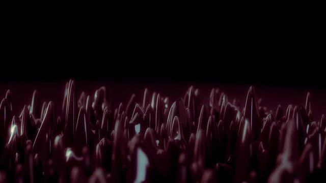 Abstract animation depicting displaced and undulating ferro liquid in a seamless loop.