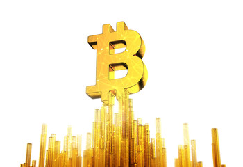 Growth and progress of bitcoin on stock market.