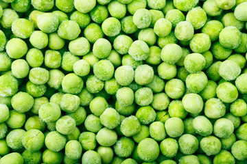 frozen green peas close-up