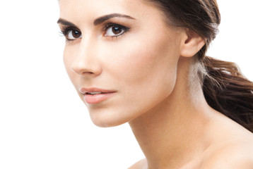 Obraz premium Portrait of beautiful woman, on white
