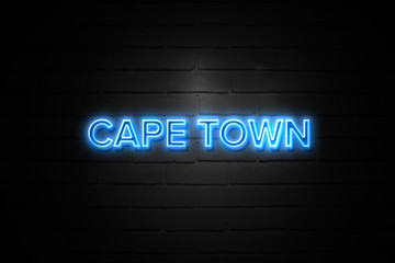 Cape Town neon Sign on brickwall